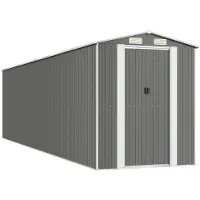 vidaXL Abri de jardin gris clair 192x772x223 cm Acier galvanisé