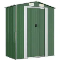 vidaXL Abri de jardin 192x108x223 cm acier galvanisé vert