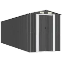vidaXL Abri de jardin anthracite 192x772x223 cm Acier galvanisé