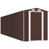 vidaXL Abri de jardin 192x772x223 cm acier galvanisé brun foncé