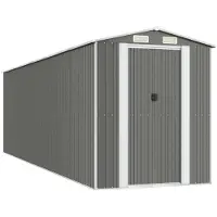 vidaXL Abri de jardin gris clair 192x689x223 cm Acier galvanisé