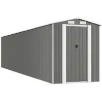 vidaXL Abri de jardin gris clair 192x938x223 cm Acier galvanisé
