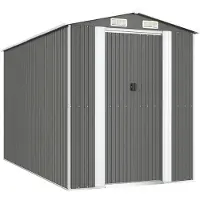 vidaXL Abri de jardin 192x357x223 cm acier galvanisé gris clair