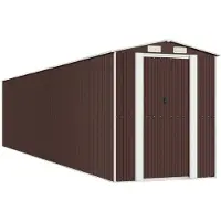 vidaXL Abri de jardin 192x938x223 cm acier galvanisé brun foncé
