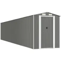 vidaXL Abri de jardin gris clair 192x1021x223 cm Acier galvanisé