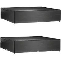 vidaXL Housses de salon de jardin 2 pcs 16 œillets 240x240x55 cm carré