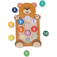 Huismerk Marionnette - Ours en bois avec chiffres - 10 blocs - 1 set