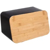 Paris Prix FIVE Simply Smart - Boîte à Pain & Planche à Découper Neo 37cm Noir