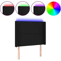 vidaXL Tête de lit LED noir 83x16x118/128 cm Tissu