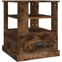 vidaXL Table d'appoint chêne fumé 50x50x60 cm bois d'ingénierie