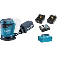 Makita DBO180RMJ Ponceuse Excentrique Sans-fil - 18V Li-ion - 2 Batteries 4,0 Ah - MAKPAC - 125 Mm