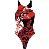 Turbo Maori Skin Tattoo Swimsuit Rouge S Femme