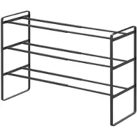Yamazaki - Etagère à chaussures extensible 3 niveaux Frame - Noir