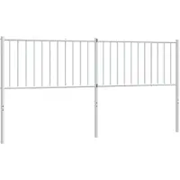 vidaXL Tête de lit de rechange en métal blanc 180 cm