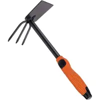 Black & Decker BLACK+DECKER Râteau avec Houe 30 cm Jardinage Outillage - Cultiver et Désherber - Poignée Ergonomique - Noir/Orange