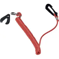 BREG Clé d'arrêt d'urgence avec câble spiralé pour moteur Tohatsu Rouge Rouge Taille unique