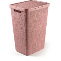 Curver Panier à linge en jute avec couvercle 58L Rose Dawn (58 l)