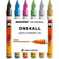 Molotow Set 6 Marqueurs Acrylic Marker Metallic 2mm