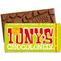 Tony's Chocolonely Barre Chocolat Au Lait Noisette Crémeuse 180g