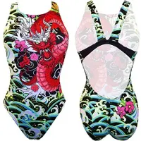 Turbo Red Dragon Swimsuit Multicolore L Femme