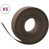 vidaXL Bordures de gazon 5 pcs. Marron 10 m 15 cm Polyéthylène