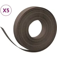vidaXL Bordures de gazon 5 pcs. Marron 10 m 10 cm Polyéthylène
