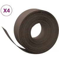 vidaXL Bordure de pelouse 4 pcs. Marron 10 m 20 cm Polyéthylène
