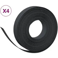 vidaXL Bordure de pelouse 4 pcs. noir 10 m 10 cm polyéthylène