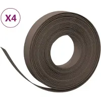 vidaXL Bordure de pelouse 4 pcs. Marron 10 m 10 cm Polyéthylène