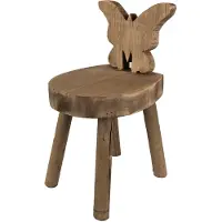Clayre & Eef Table de plantes 18x19x34 cm Marron Bois Papillon
