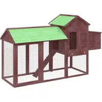 vidaXL Poulailler Mokka 193x65x117 cm Bois massif Pin