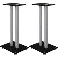 vidaXL Supports de haut-parleurs 2 pcs noir/argenté 2 piliers