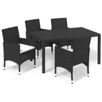 vidaXL 5-tlg. Groupe de jardinage avec baisers Poly Rattan Schwarz