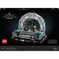LEGO Star Wars Diorama : Salle du trône de l'empereur, 40ème anniversaire de 'Star Wars : Le retour du Jedi', duel au sabre laser, set de collection adulte, idée cadeau, 75352