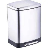 Dirt Devil Poubelle à pédale 12 litres - Poubelle salle de bain - Inox - Argent