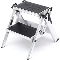 Little Jumbo 1313650200 Echelle - Simple - Aluminium - 2 Marches En Plastique - Hauteur De Travail Max. 2.46 M.