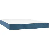 vidaXL Matelas à ressorts ensachés bleu foncé 140x200x20 cm velours