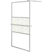 vidaXL Paroi de douche avec étagère pour douche à l'italienne chrome 115x195 cm ESG
