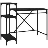 vidaXL Bureau avec étagère noir 105x50x90cm bois composite fer