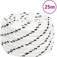 vidaXL Corde de travail Blanc 20 mm 25 m Polyester