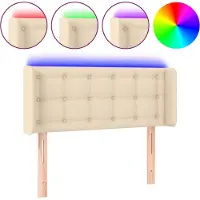 vidaXL Tête de lit LED Crème 83x16x78/88 cm Tissu