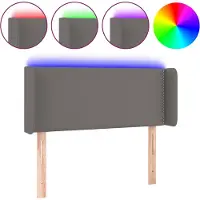 vidaXL Tête de lit LED Gris 83x16x78/88 cm Similicuir