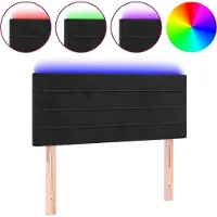 vidaXL LED Tête de lit noir 100x5x78/88 cm velours