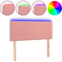 vidaXL LED Tête de lit rose 100x5x78/88 cm velours