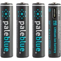 Pale Blue Batterie rechargeable 4x AAA Lithium 1,5V avec USB-C