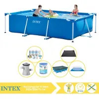 Intex Piscine rectangulaire hors sol - 300x200x75 cm - Composée de 7 pièces - Modèle S30206