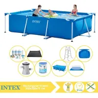 Intex Piscine rectangulaire hors sol - 300x200x75 cm - Composée de 9 pièces - Modèle S30224