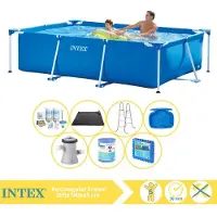 Intex Piscine rectangulaire hors sol - 260x160x65 cm - Composée de 8 pièces - Modèle S30099