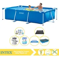 Intex Piscine rectangulaire hors sol - 260x160x65 cm - Composée de 7 pièces - Modèle S30110