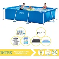 Intex Piscine rectangulaire hors sol - 300x200x75 cm - Composée de 7 pièces - Modèle S30211